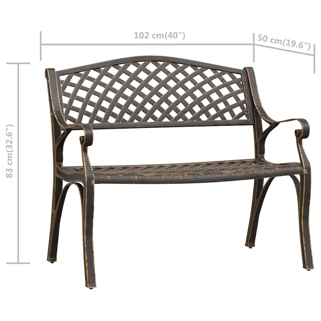 Cast Aluminum Patio Bench with Backrest A30963