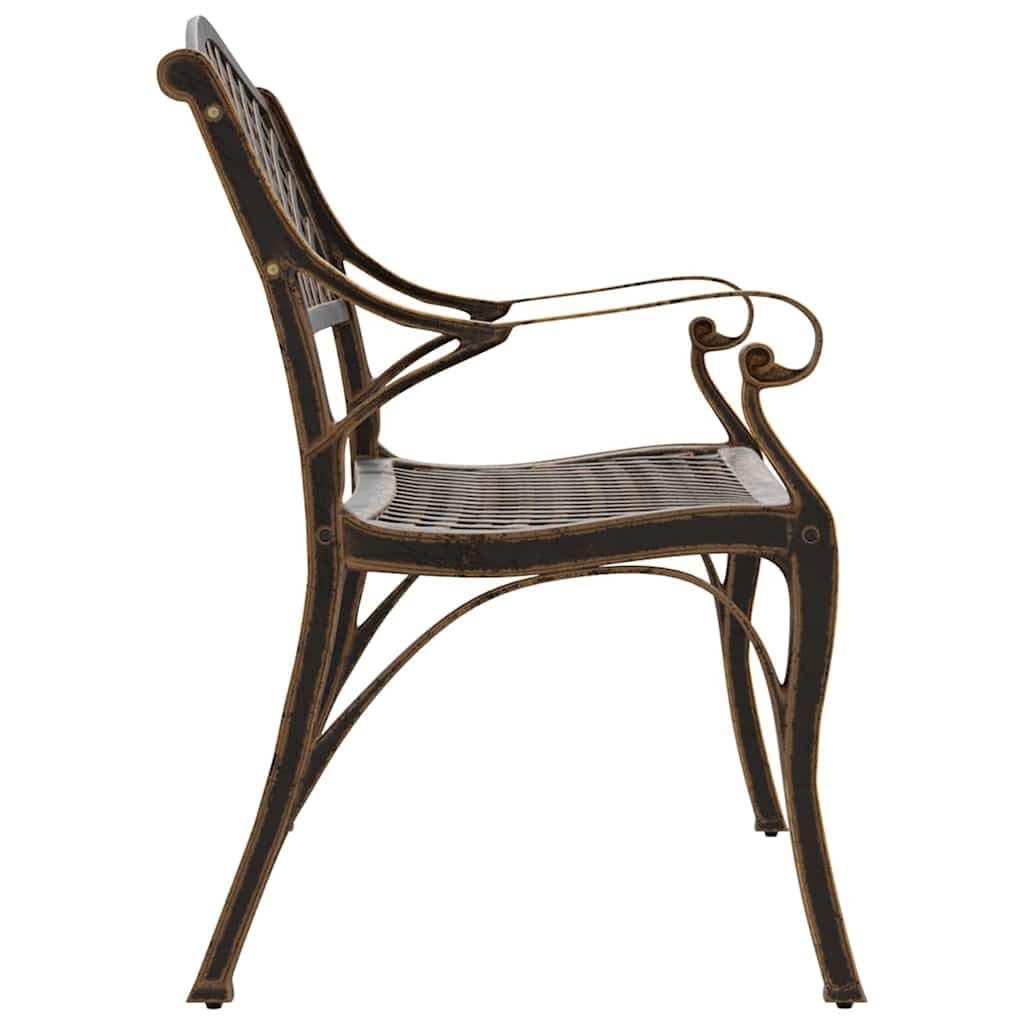 Cast Aluminum Patio Bench with Backrest A30963