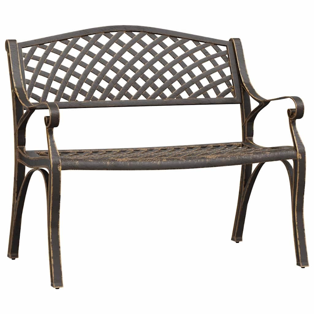 Cast Aluminum Patio Bench with Backrest A30963