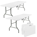 2 Pack 6 Feet Portable Folding Table White Plastic I312344