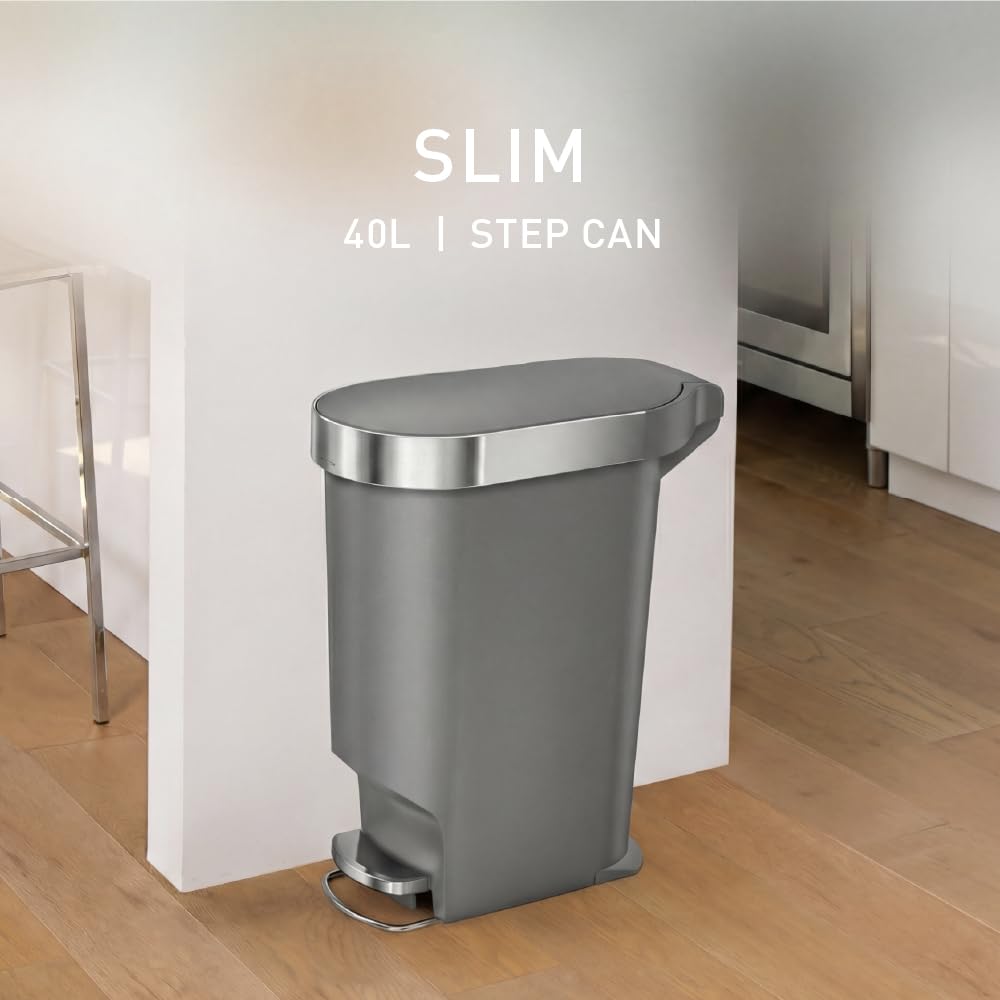 40L Stainless Steel Step Trash Can K2463