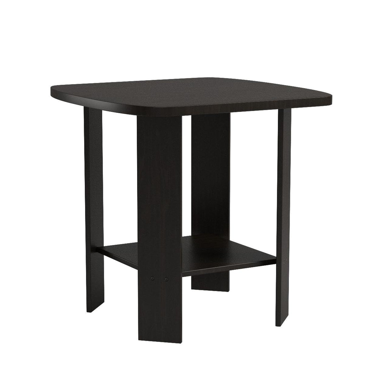Set of 2 Espresso 2-Tier Side Table O432