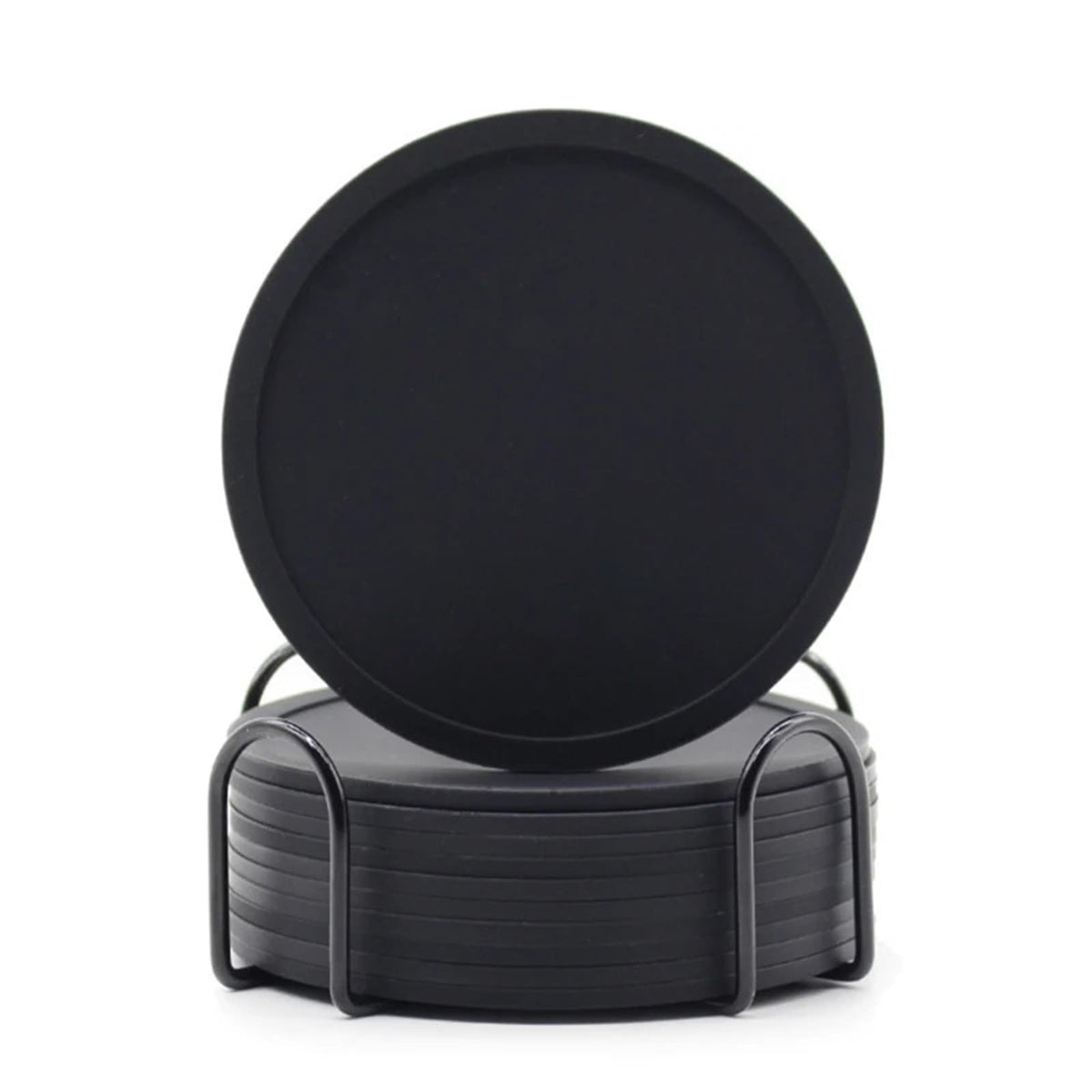 36pcs Set Circular Silicone Coasters Black L225