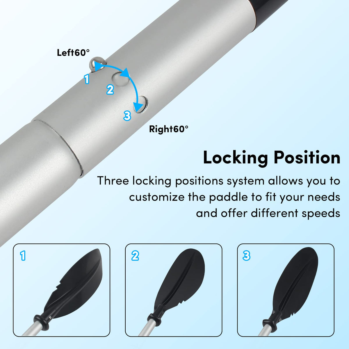 Adjustable 4 Piece Kayak Paddles with Paddle Leash W255