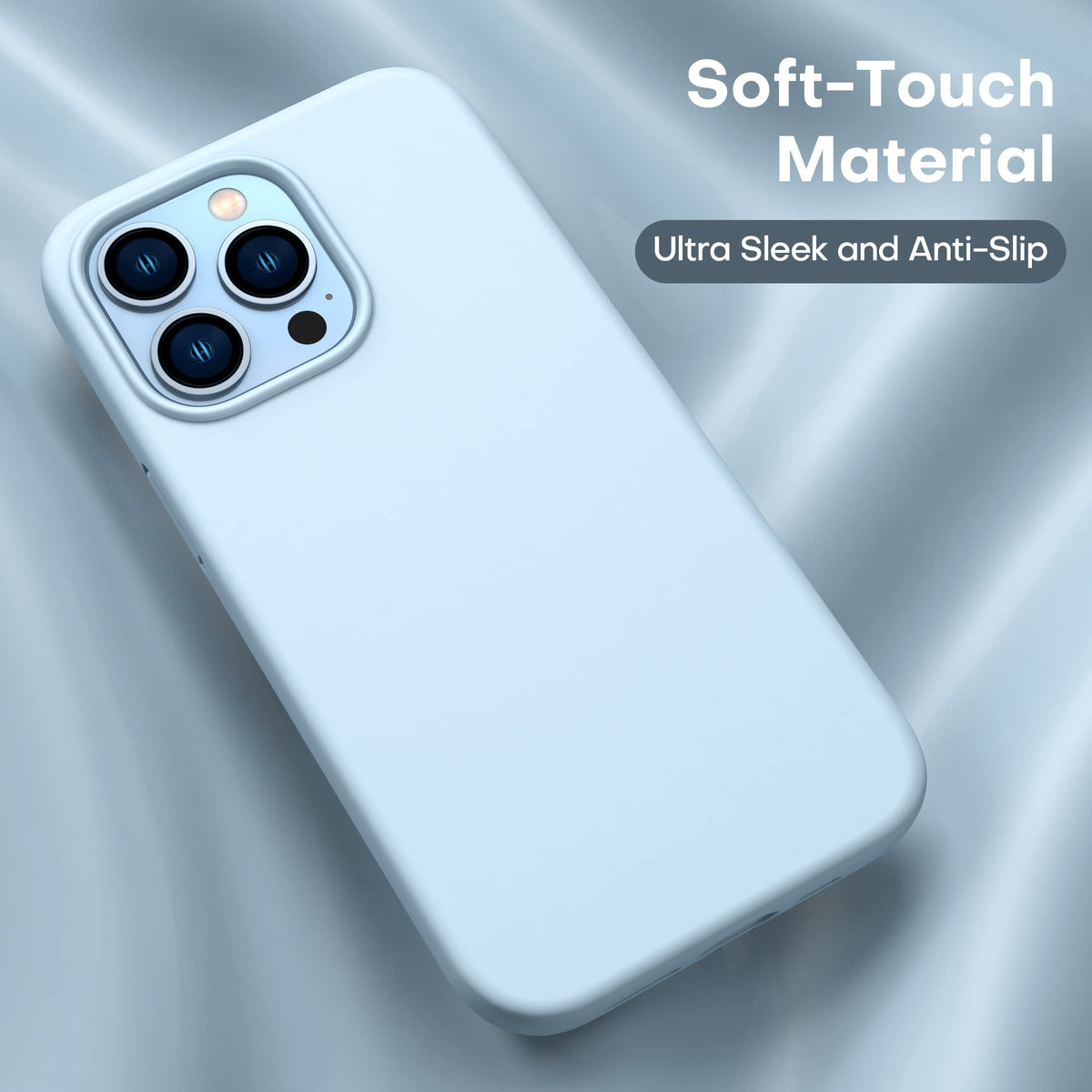 Light Blue Silicone Case with Glass Screen Protectors I751