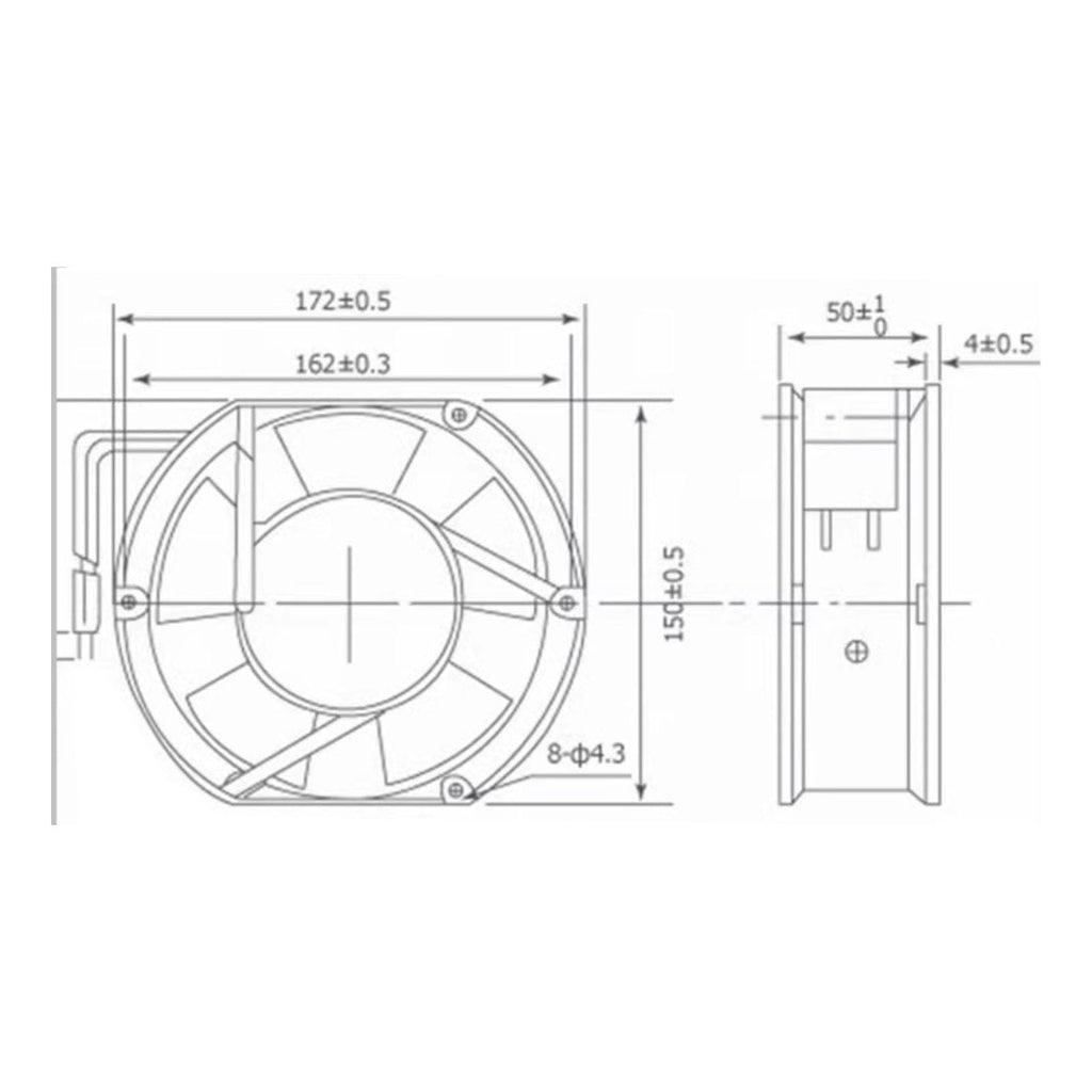 High Speed 172mm x 150mm x 51mm 24V Cooling Fan R984