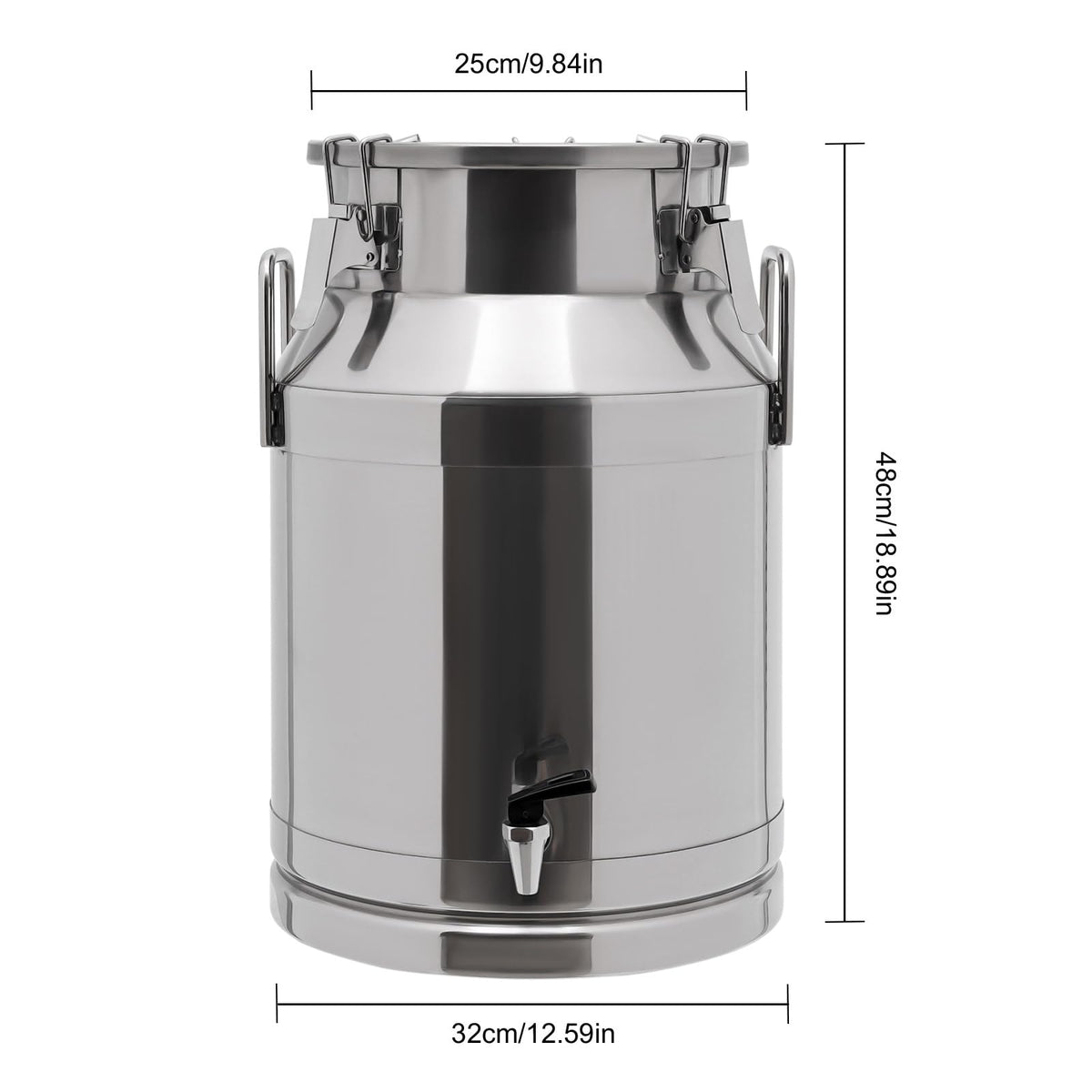30L Stainless Steel Milk Can with Handle Sealed Lid and Faucet Z631025