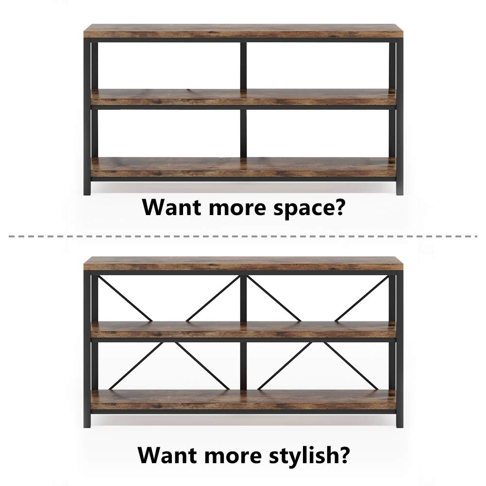 55 Inches 3 Tiers Console Table with Storage Shelves T197005