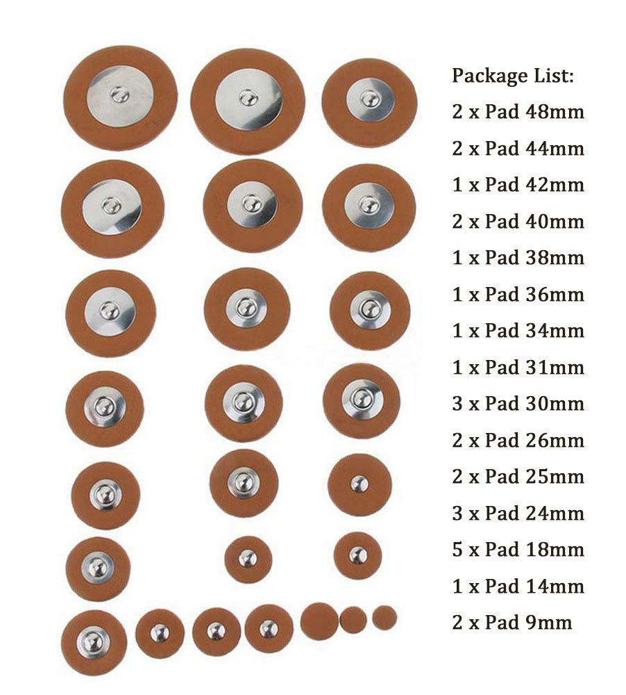 25 Pieces Leather Alto Sax Pads Replacement Set C2660