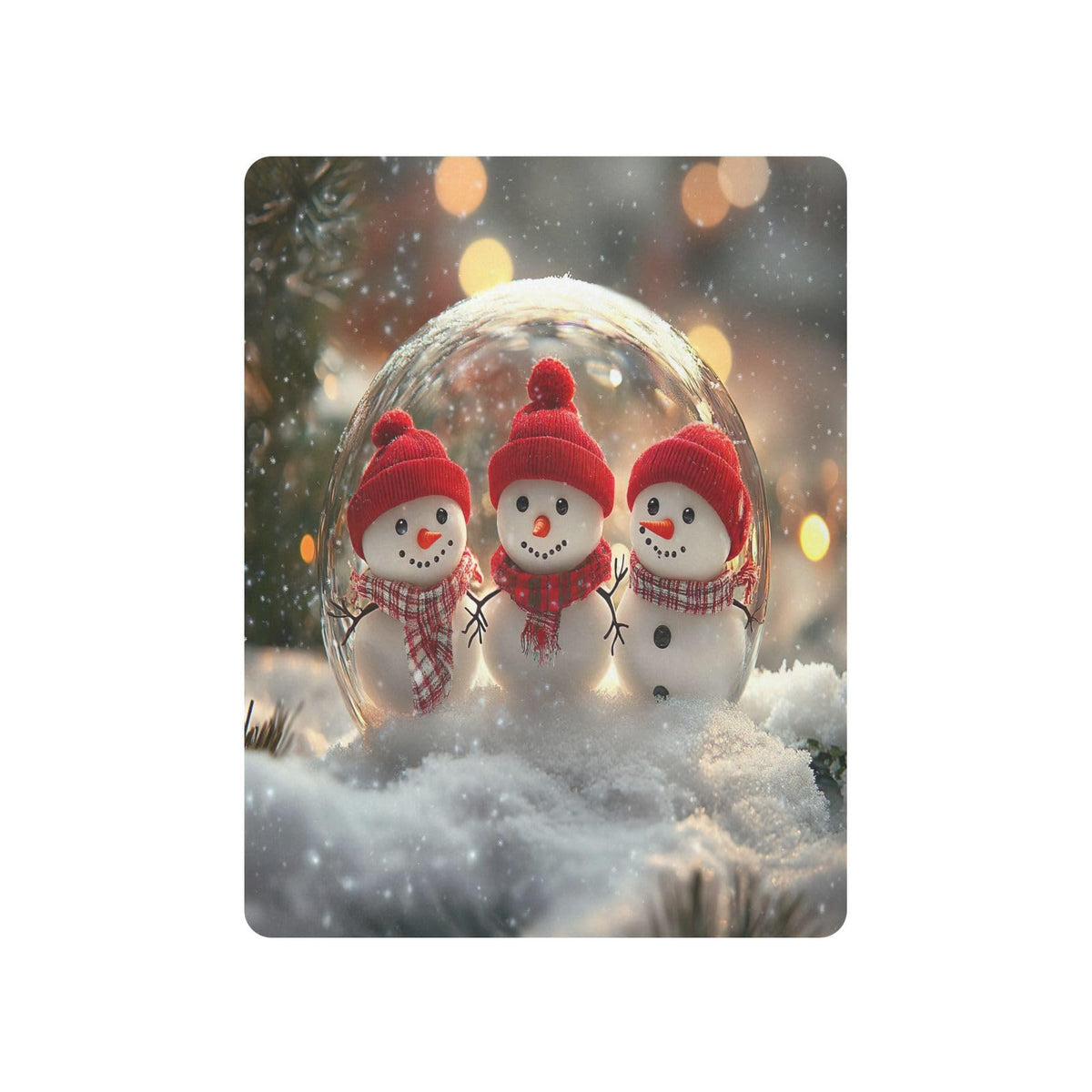 Snowmen Crystal Ball Crib Sheet 52" x 28" S2685