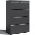 4 Drawer Black Metal File Cabinet with Lock I858878