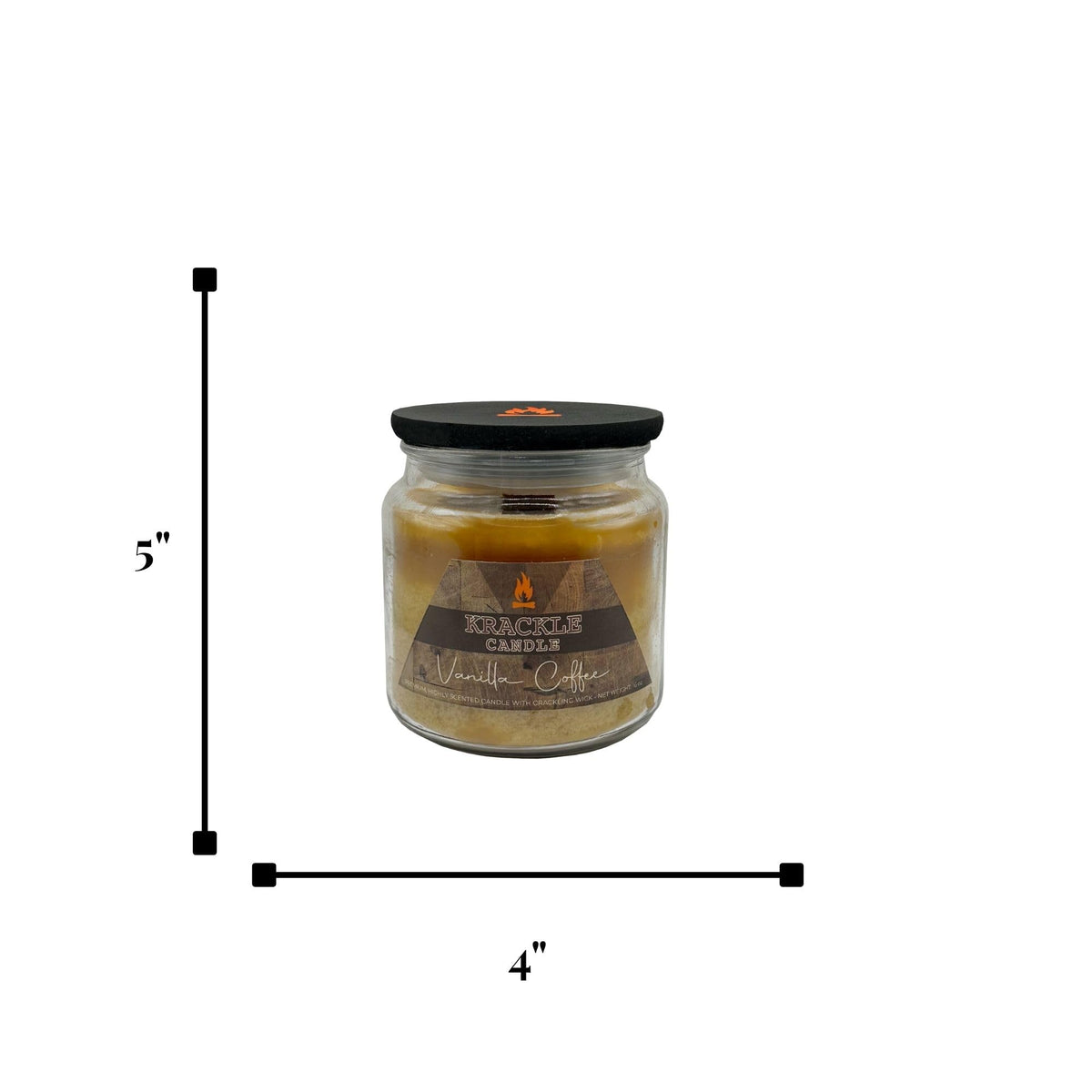 16 oz Vanilla Coffee Scented Candle with Wooden Wick O528