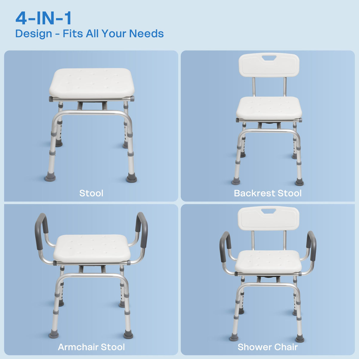 Swivel Shower Chair with Arms and Backrest N372