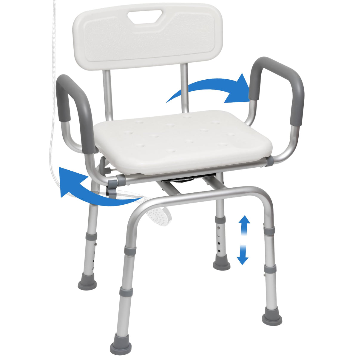 Swivel Shower Chair with Arms and Backrest N372