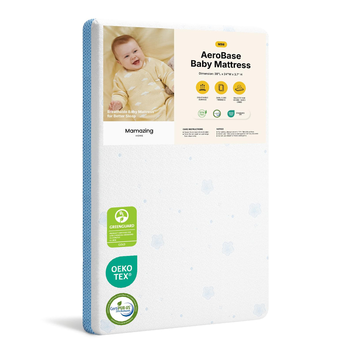 Mini Crib with Mattress and Wheels O886662