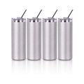 4 Pack 20 OZ Glitter Silver Tumblers X4285