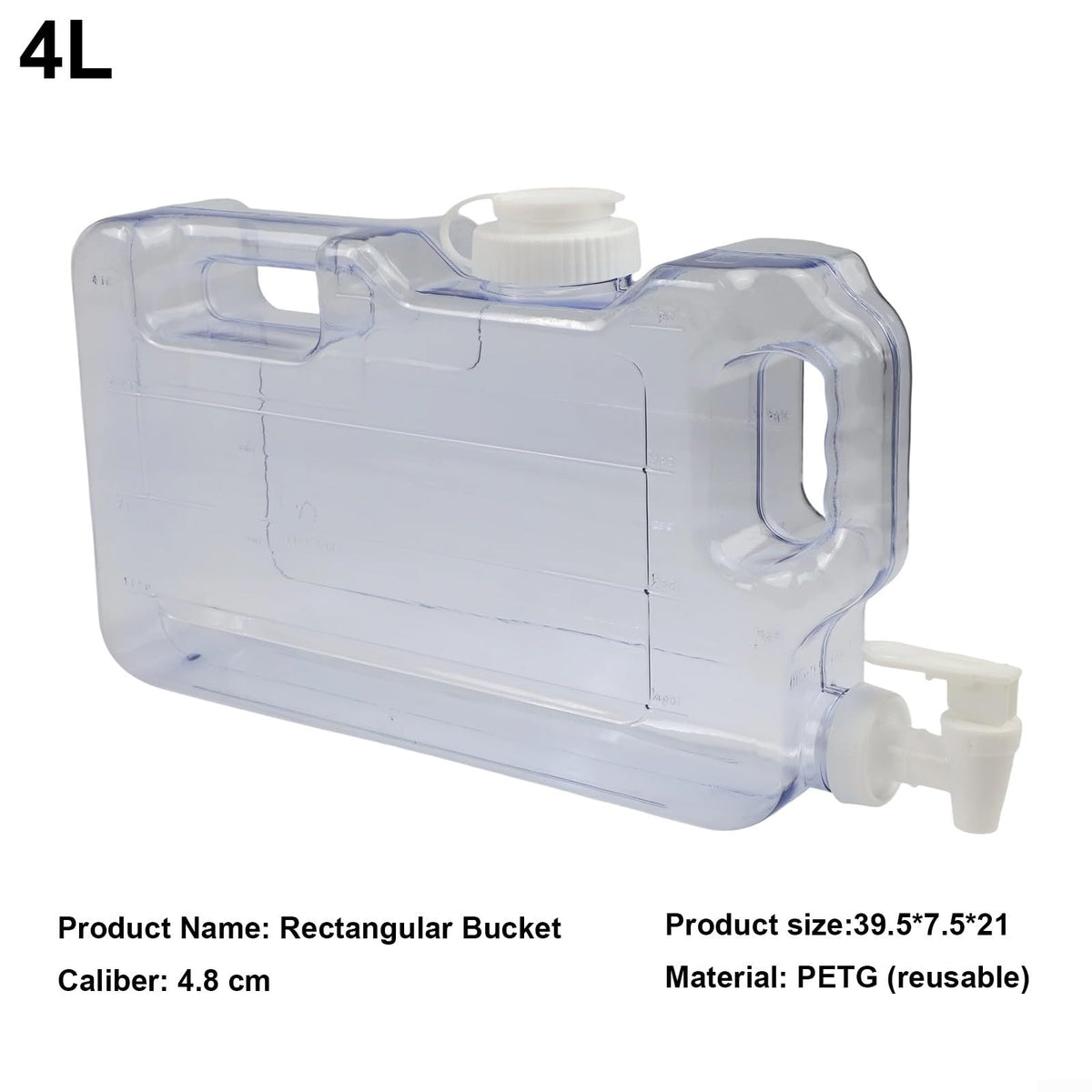 Plastic Refrigerator Water Dispenser with Faucet, 4L Beverage Tank U669766