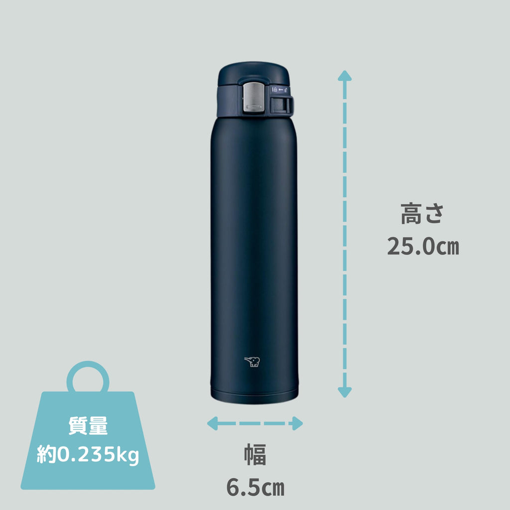 Stainless Steel Water Bottle 600ml Navy O7258
