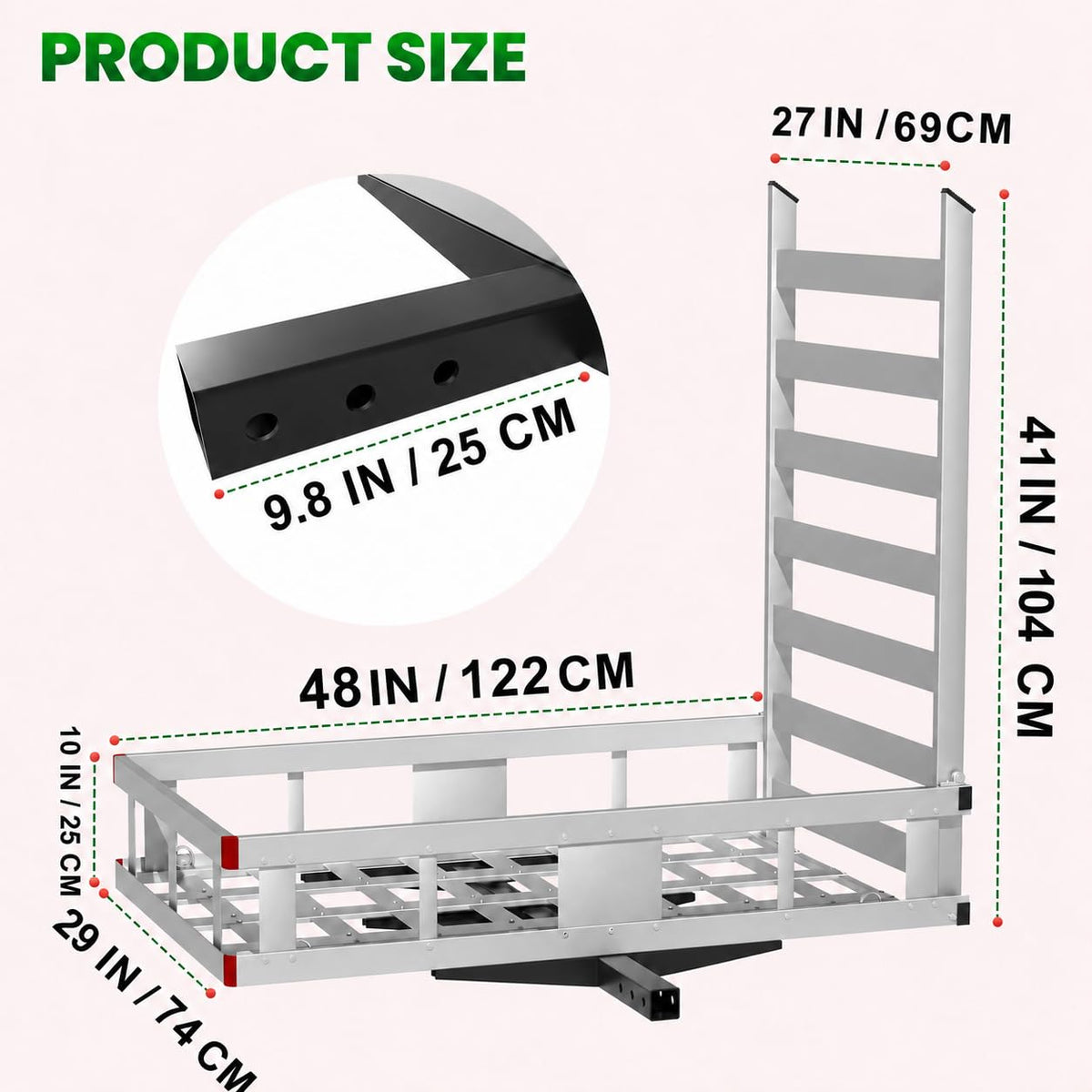 500 LBS Aluminum Hitch Cargo Carrier J465225