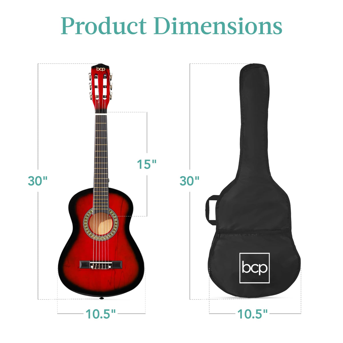 30in Kids Acoustic Guitar Starter Kit with Case Y1037