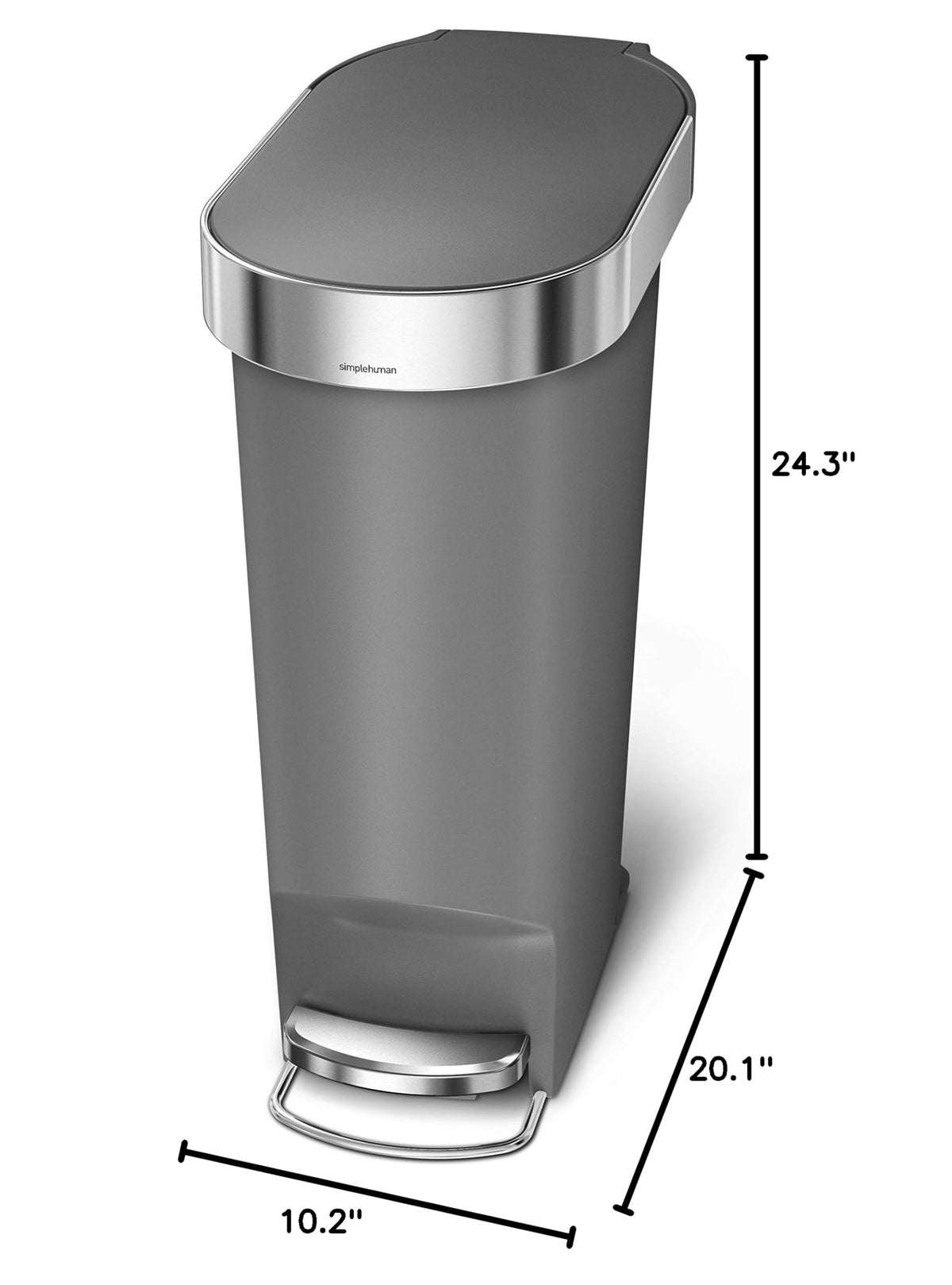 40L Stainless Steel Step Trash Can K2463