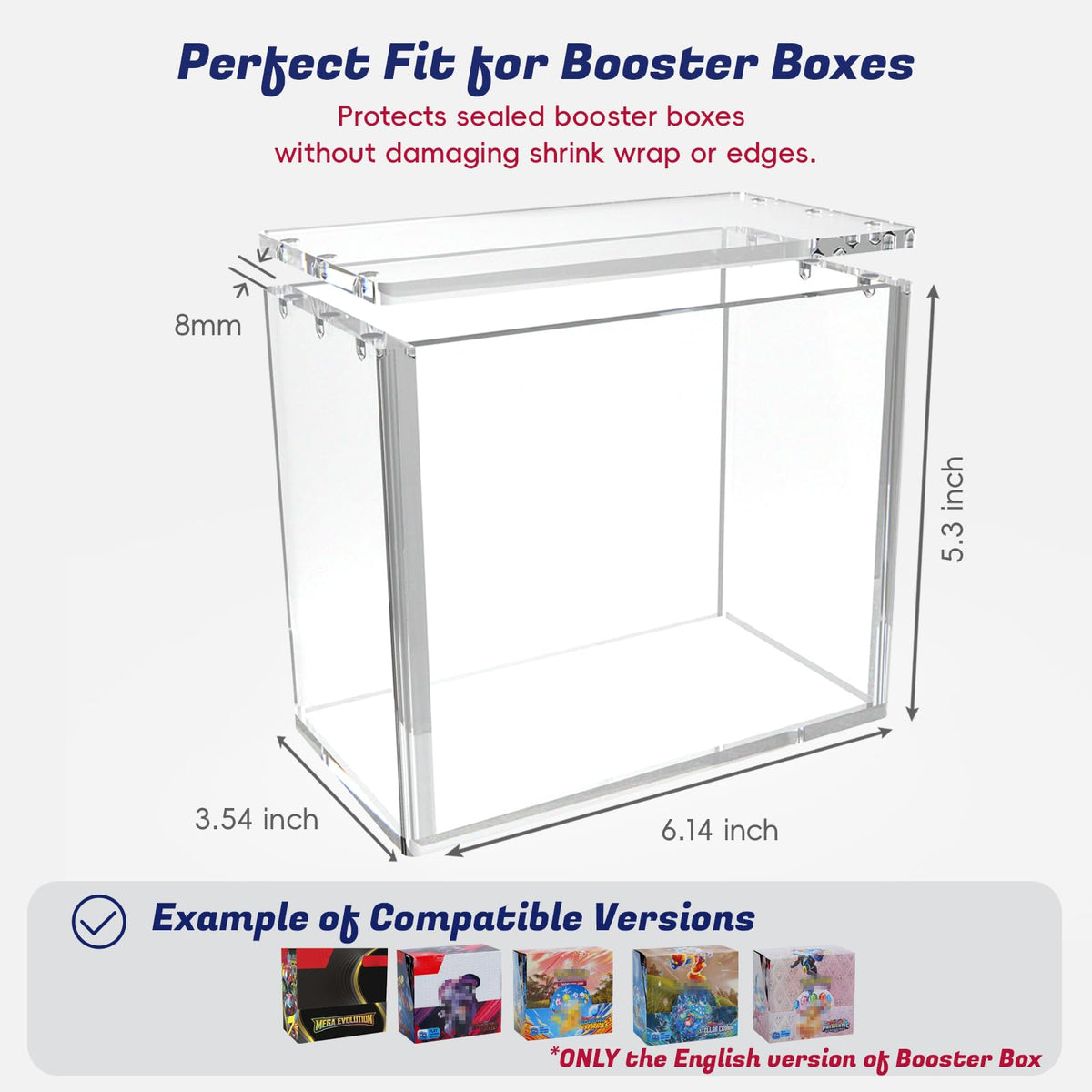 Clear Acrylic Booster Box Case with Magnetic Lid E4353