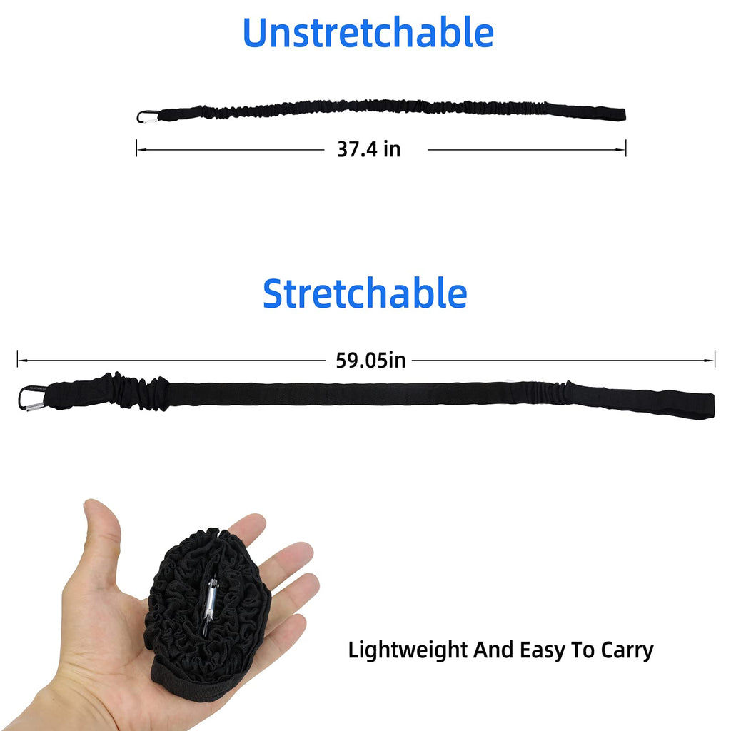 Kayaking Paddle Leash Tether 1 Pack Stretchable Coiled Lanyard Black I6104