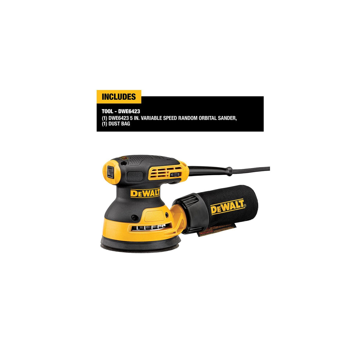 Corded Electric Variable Speed 5-Inch Random Orbit Sander Q708