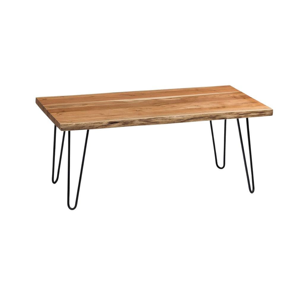 Solid Wood Coffee Table with Hairpin Metal Legs, 48 Inch X822