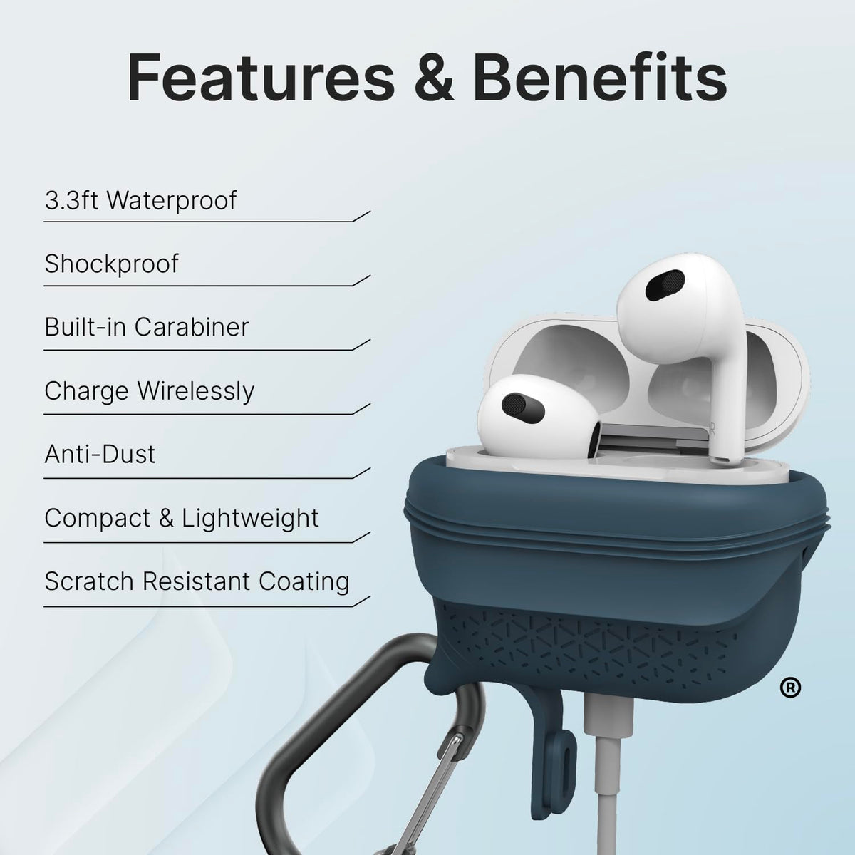 Waterproof AirPods 3rd Generation Case with Carabiner N3006