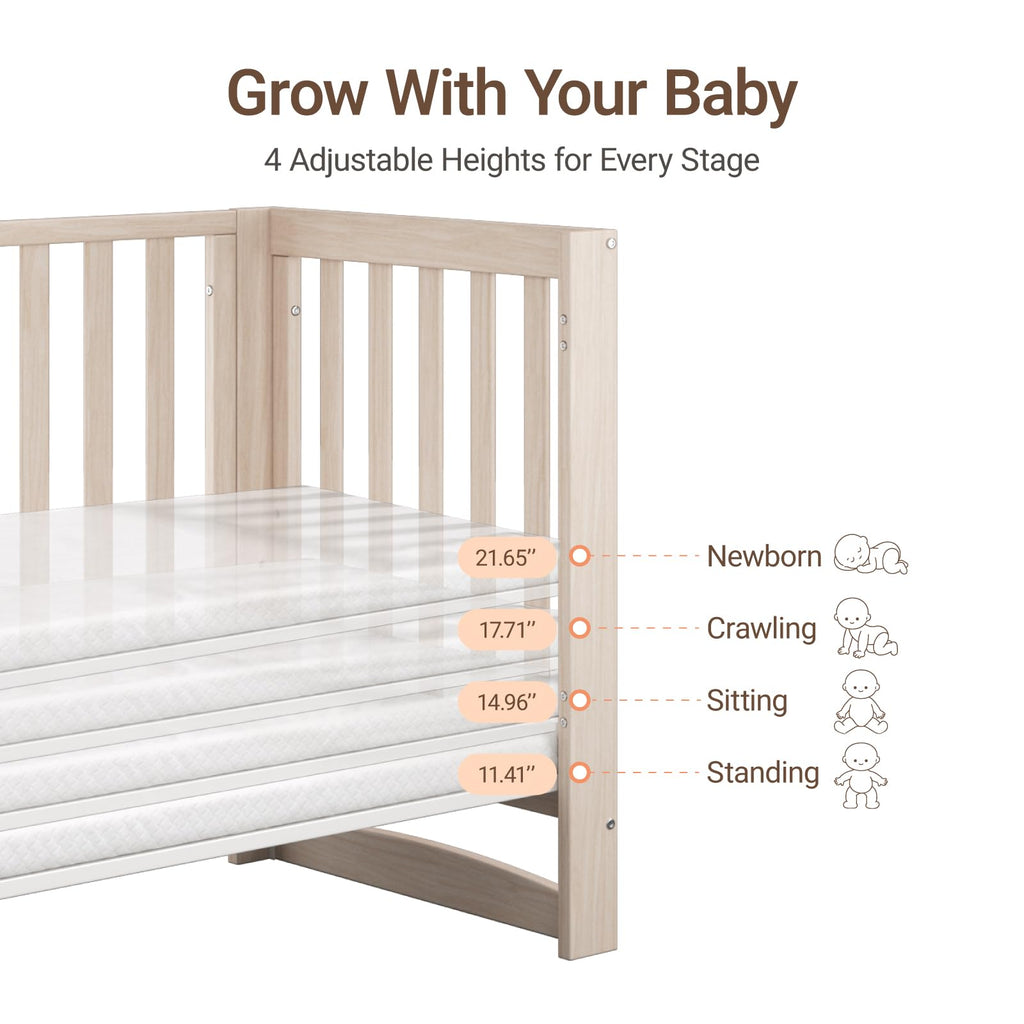 Mini Crib with Mattress and Wheels O886662