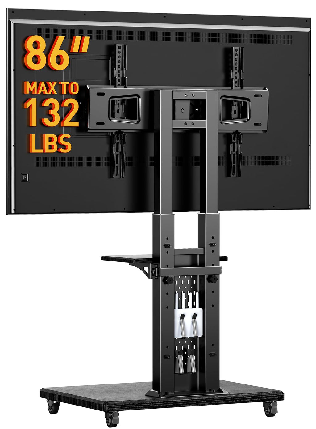 Rolling TV Stand with Pegboard for 32–86 inch TVs E921469