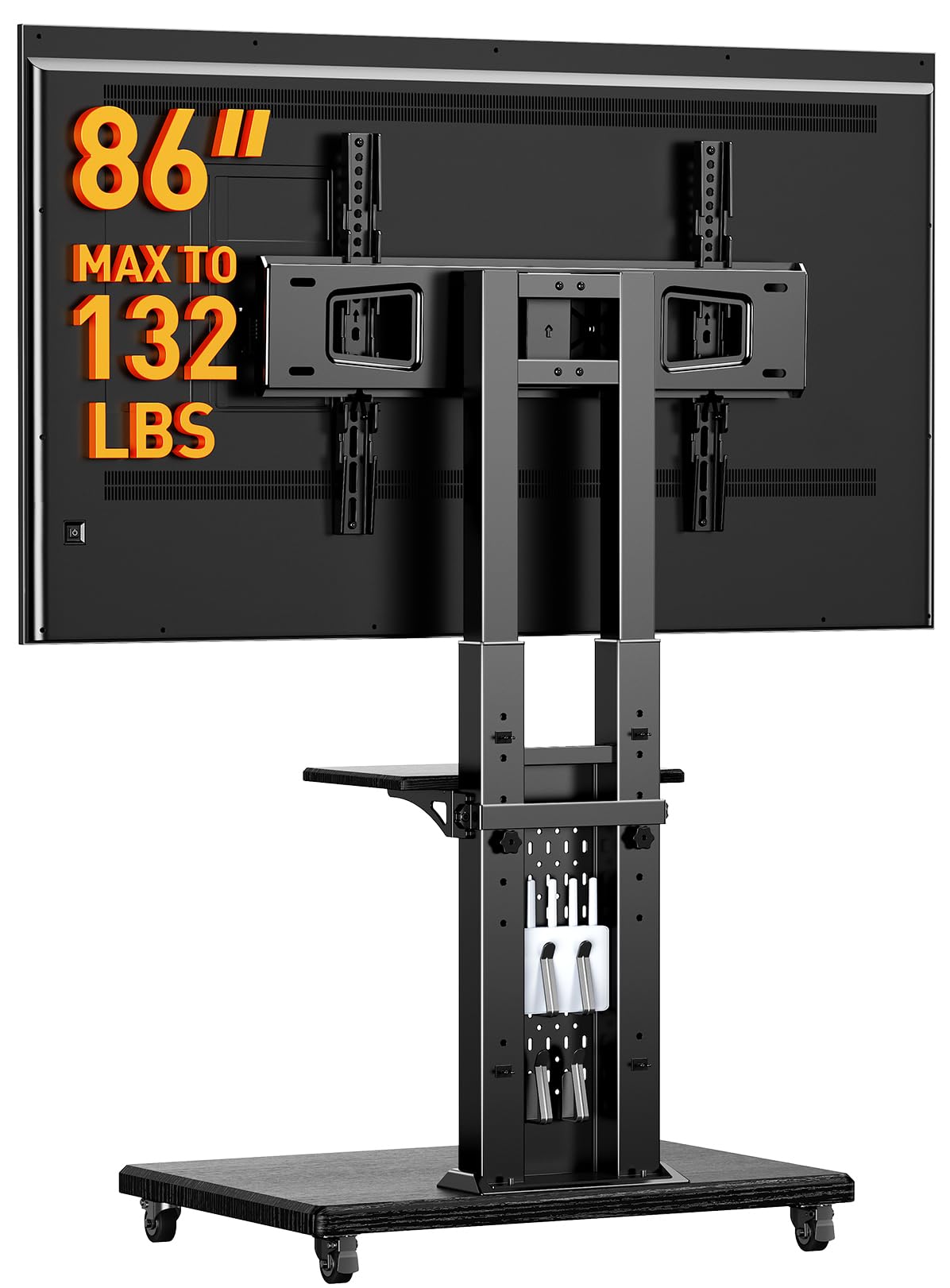 Rolling TV Stand with Pegboard for 32–86 inch TVs E921469
