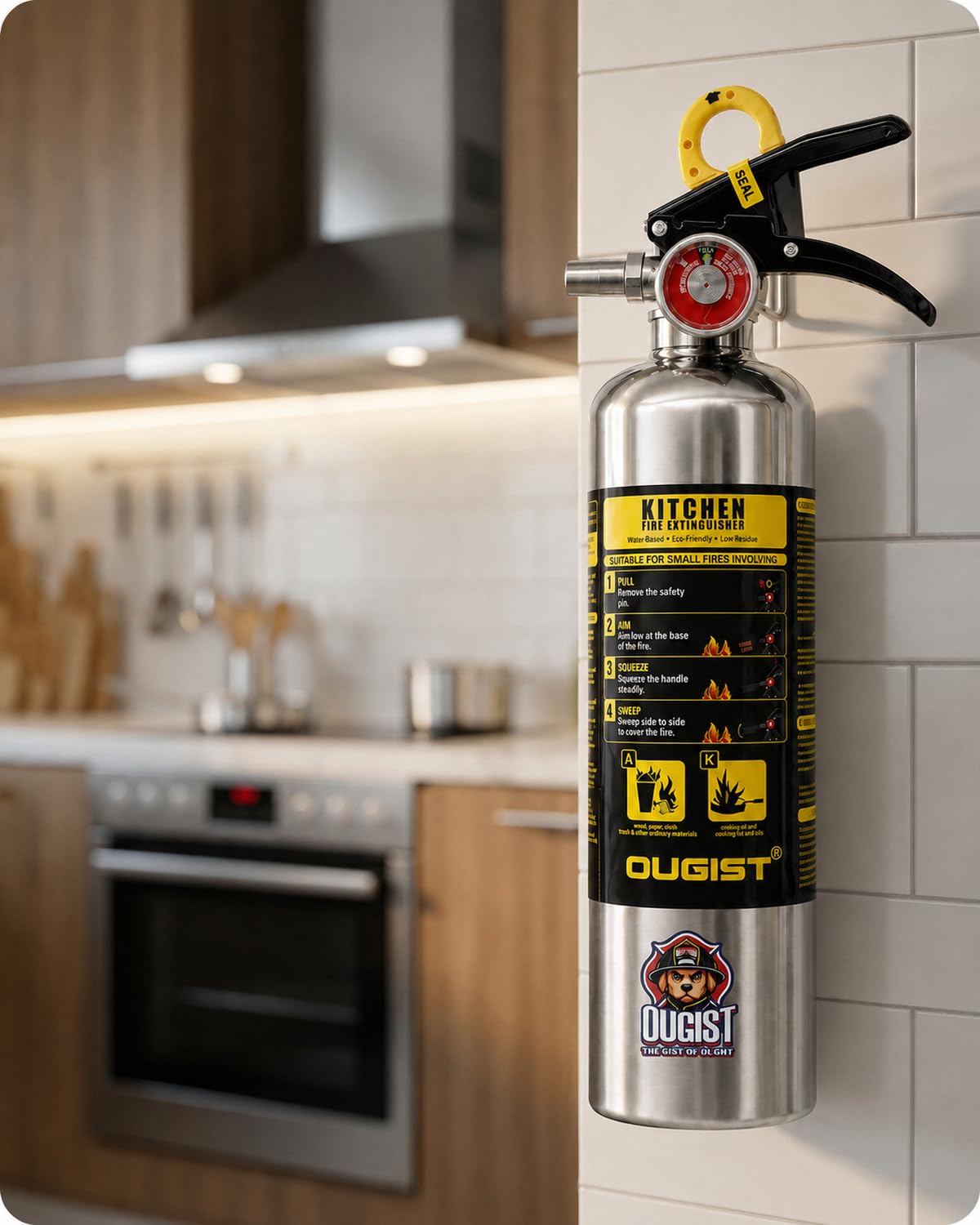 Class K Fire Extinguisher 34 Fl Oz Wet Chemical G76962