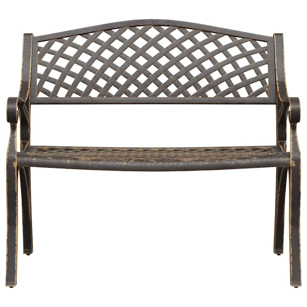 Cast Aluminum Patio Bench with Backrest A30963
