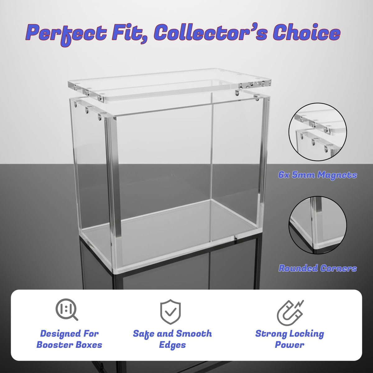 Clear Acrylic Booster Box Case with Magnetic Lid E4353