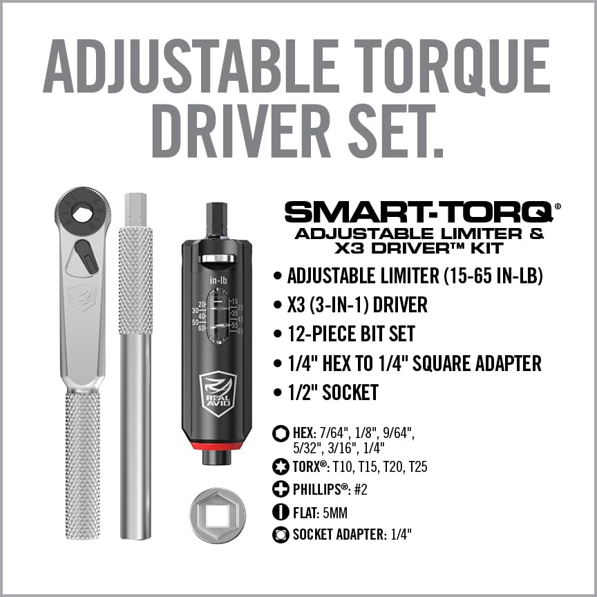 Adjustable Torque Driver Kit with 12 Bits U3063