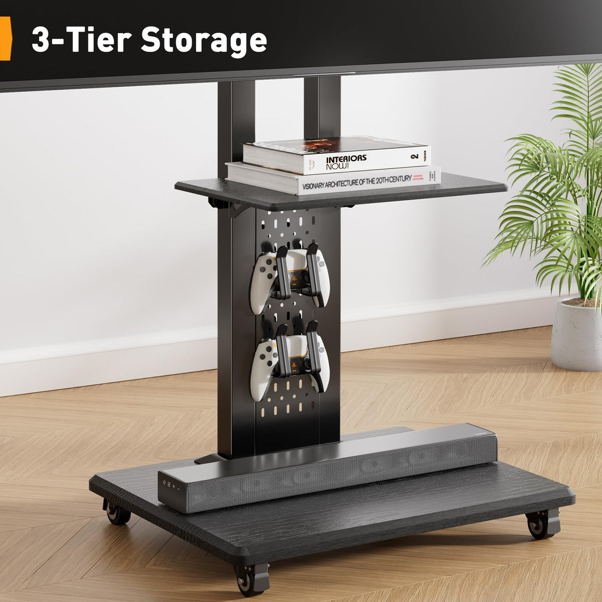 Rolling TV Stand with Pegboard for 32–86 inch TVs E921469