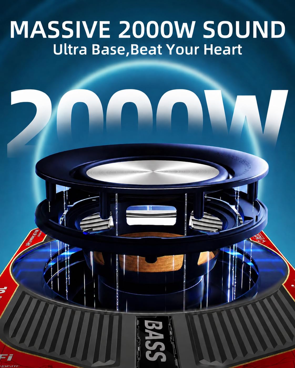 2000W 10 Inch Underseat Car Subwoofer and Amp Package Y581