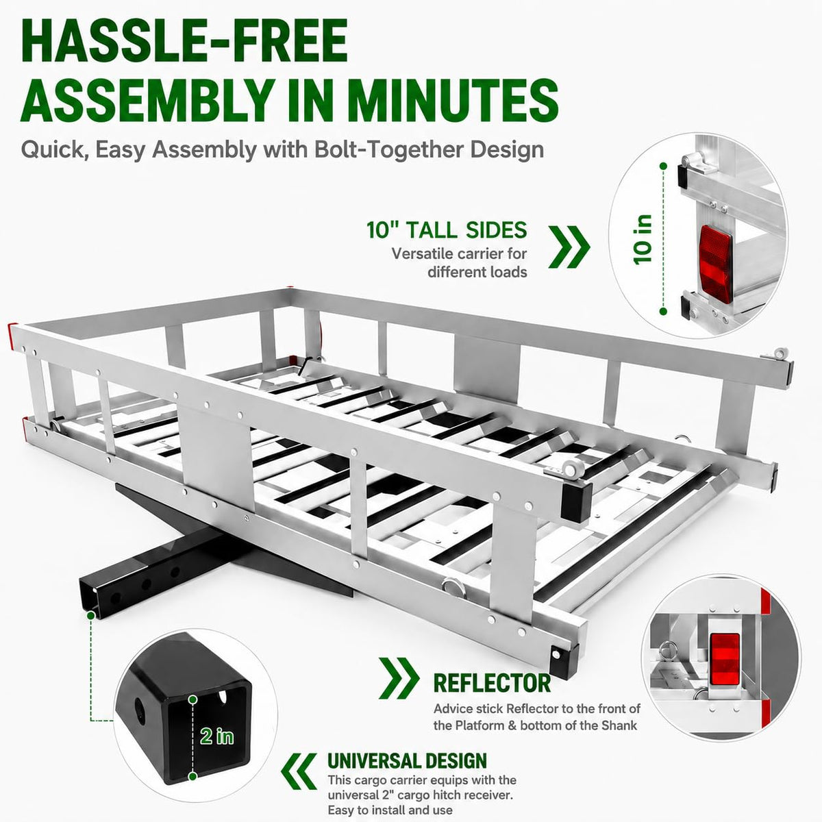 Aluminum Hitch Cargo Carrier with Ramp S8888