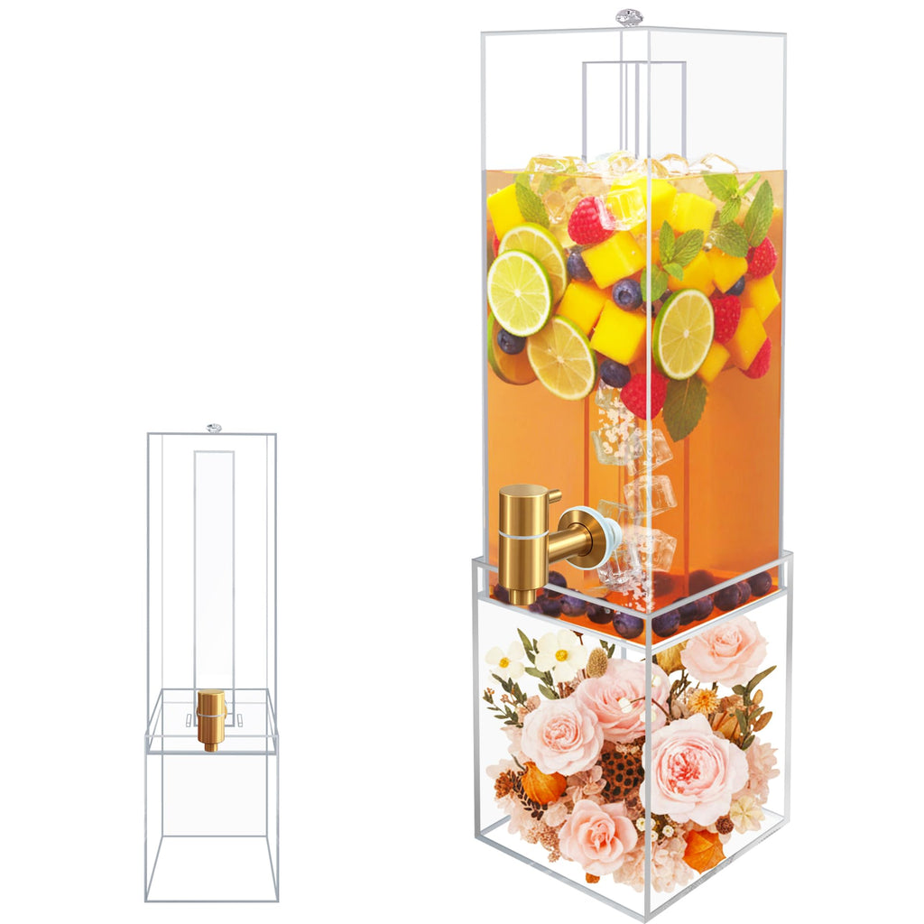 2 Gallon Drink Dispenser with Airtight Valve and Acrylic Stand E315950