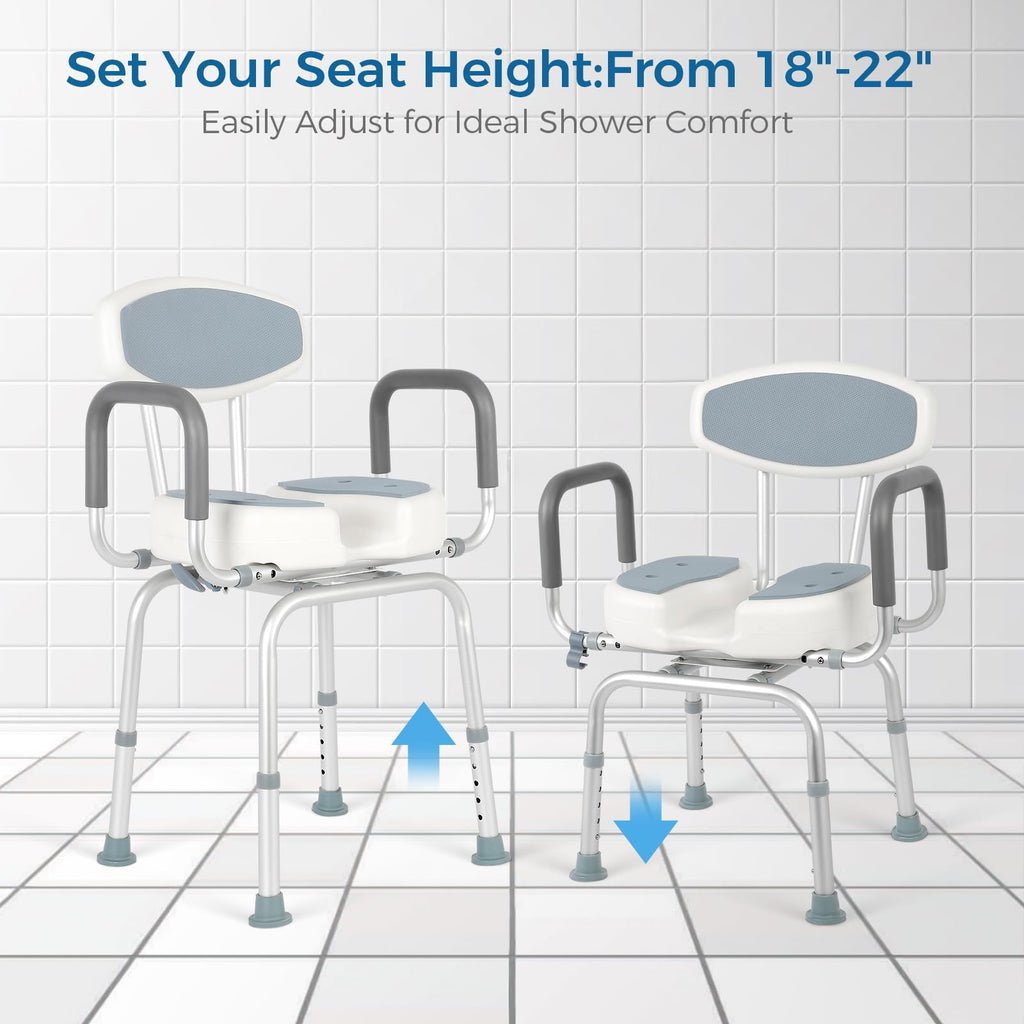 Heavy Duty Shower Chair with Arms and Back W430109