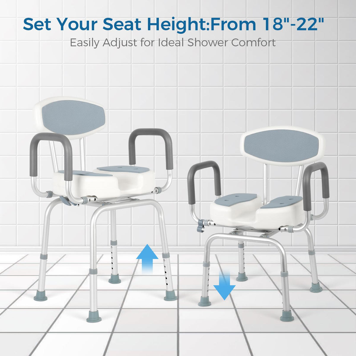 Heavy Duty Shower Chair with Arms and Back W430109