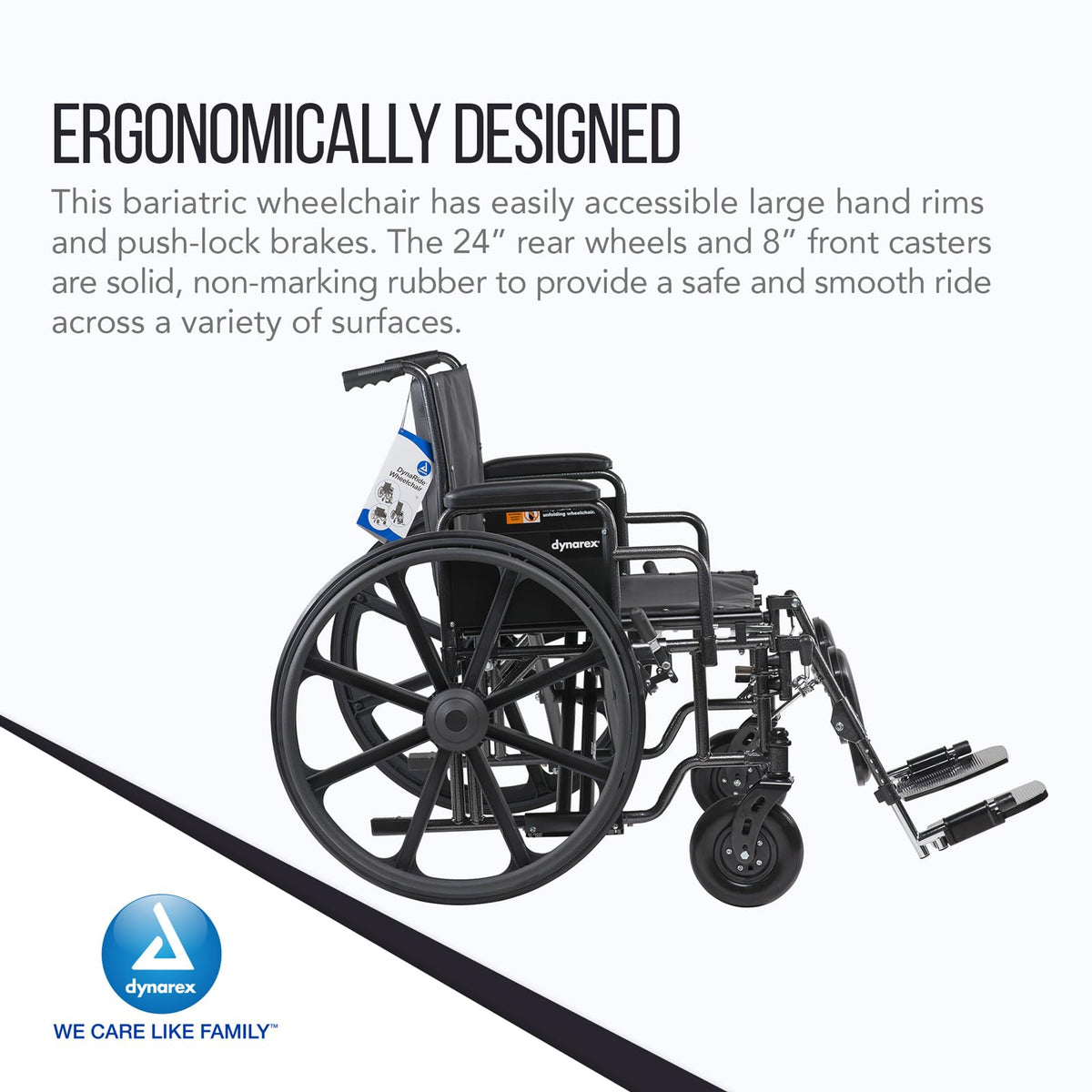 Heavy Duty Wheelchair with Detachable Desk Arms J941
