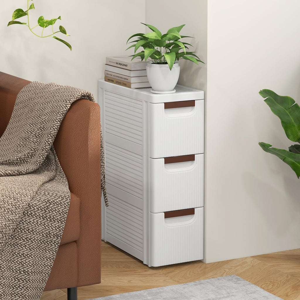 3 Drawer Narrow Rolling Storage Cart with 4 Wheels N98482