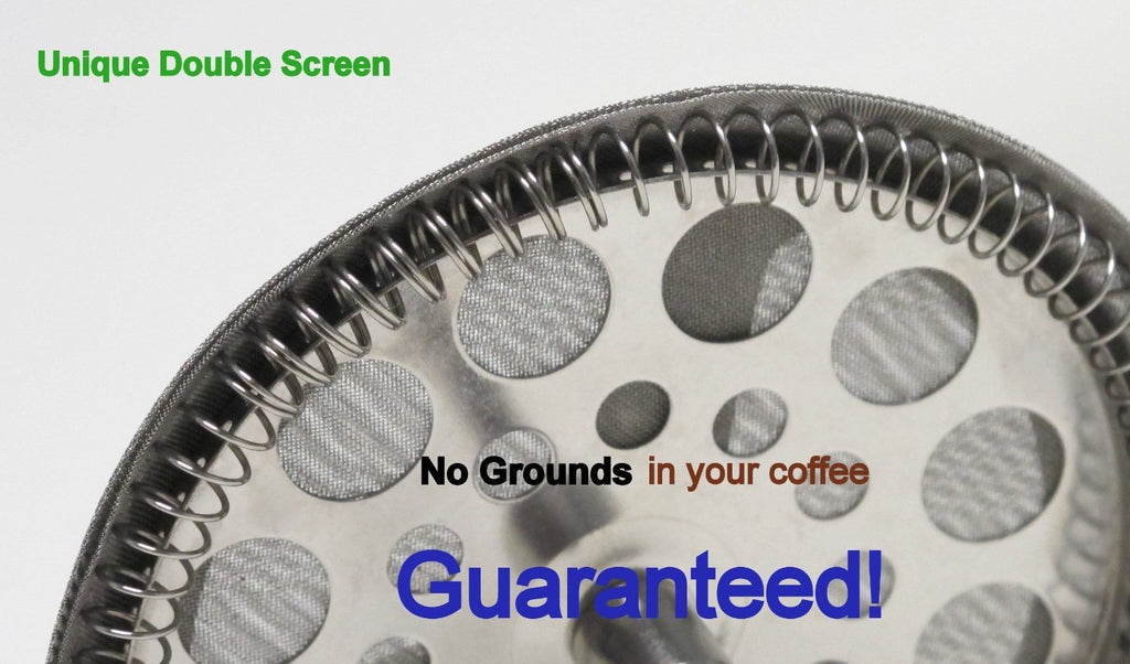 Large Black French Press Coffee Maker 1 L with 2 Extra Filters J1037