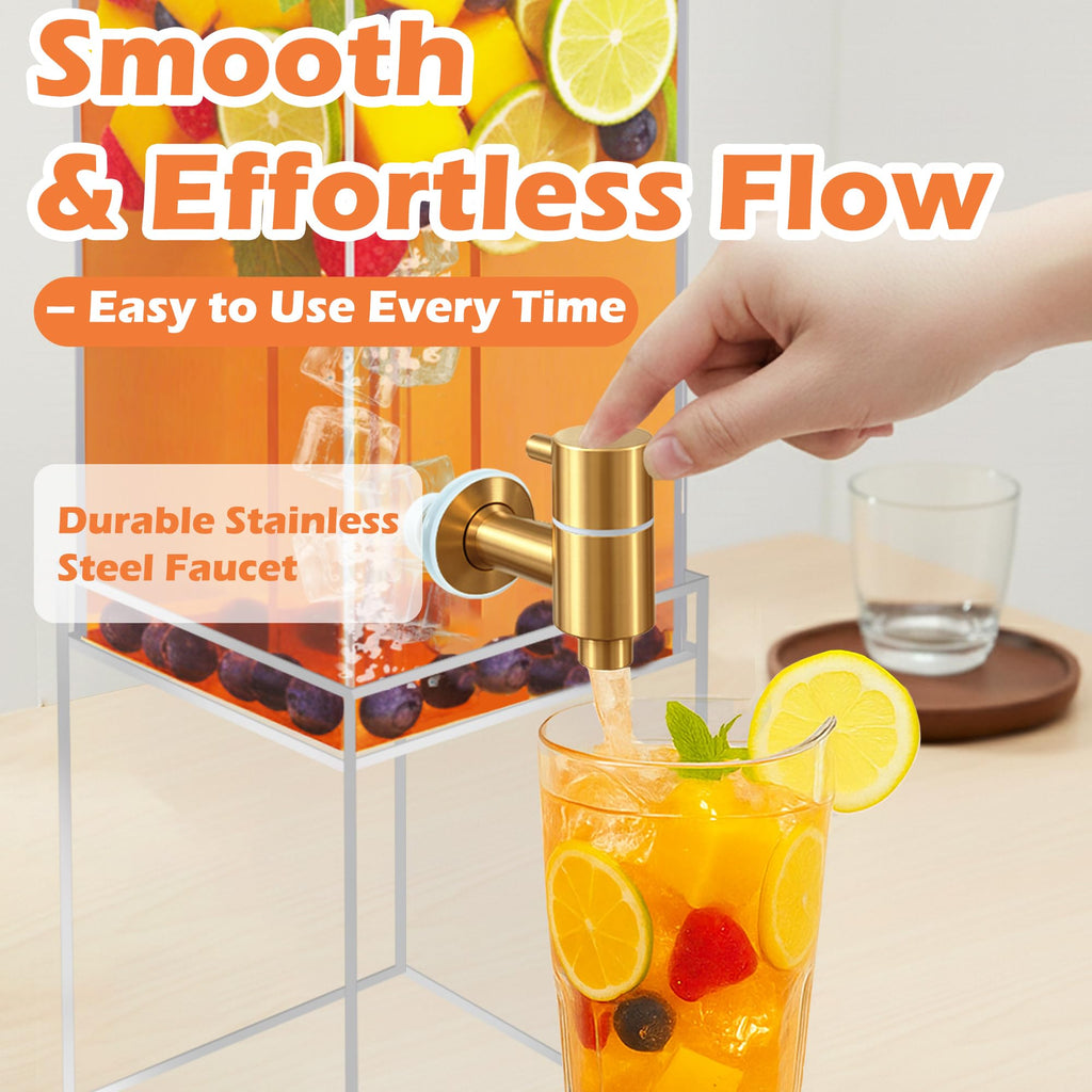2 Gallon Drink Dispenser with Airtight Valve and Acrylic Stand E315950