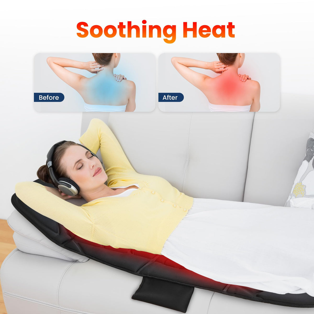 Full Body Massage Mat with Heat & Shiatsu Neck Massager O83793