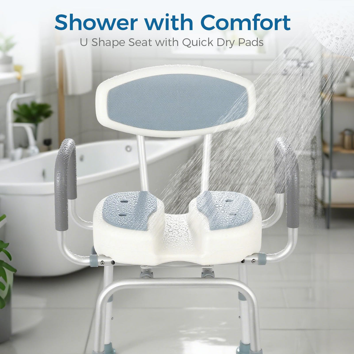 Heavy Duty Shower Chair with Arms and Back W430109