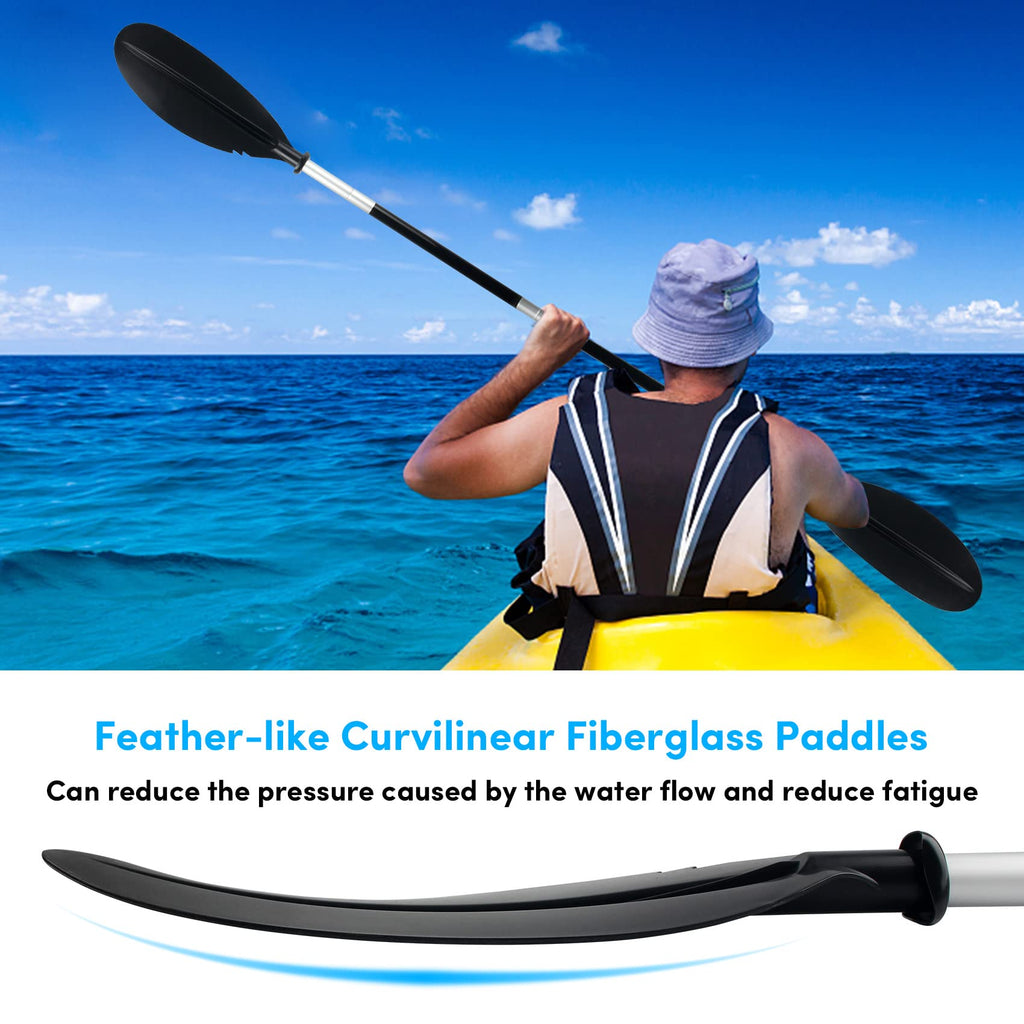 Adjustable 4 Piece Kayak Paddles with Paddle Leash W255